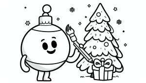 coloriage Boule De Noel et decoupage a imprimer gratuit