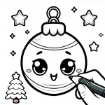 coloriage Boule De Noel à imprimer pour enfant de 2 ans