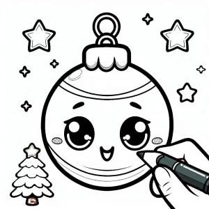 coloriage Boule De Noel à imprimer pour enfant de 2 ans