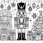 coloriage Casse noisette et découpage à imprimer