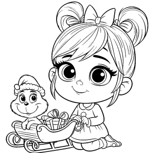 coloriage Cindy Lou pour enfant de 5 ans