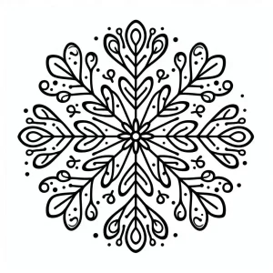 coloriage Flocon de Neige à imprimer pour enfant de 7 ans