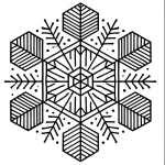 coloriage Flocon de Neige et découpage à imprimer