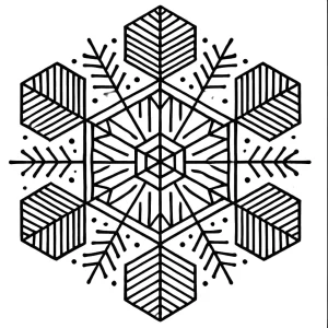 coloriage Flocon de Neige et découpage à imprimer