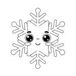 coloriage Flocon de neige avec un visage mignon pour enfant de 7 ans