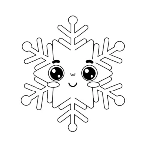 coloriage Flocon de neige avec un visage mignon pour enfant de 7 ans