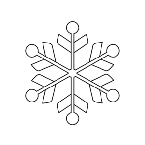 coloriage Flocon de neige géométrique simple pour enfant de à imprimer