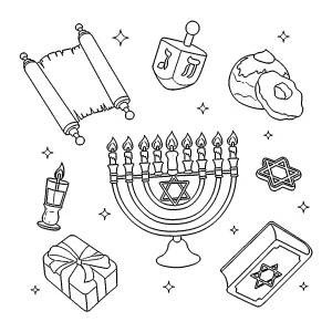 coloriage Hanukkah en ligne pour enfant