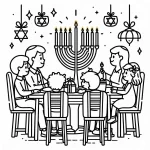 image de coloriage Hanukkah pour enfant