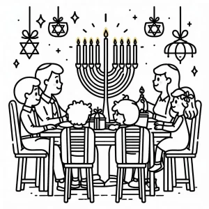 image de coloriage Hanukkah pour enfant