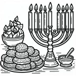 coloriage Hanukkah pour enfant de 6 ans