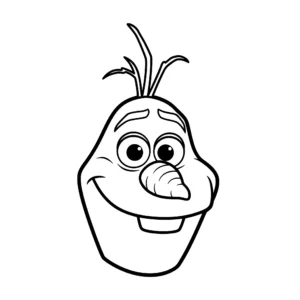coloriage La tête d’Olaf seulement à imprimer kawaii