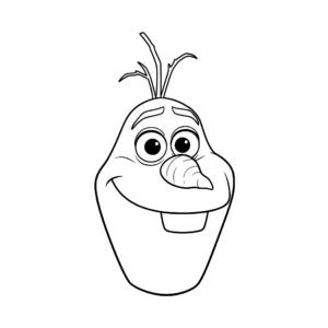 coloriage La tête d’Olaf seulement pour enfant à imprimer