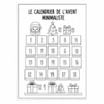 a imprimer coloriage Le Calendrier de l’Avent Minimaliste gratuit