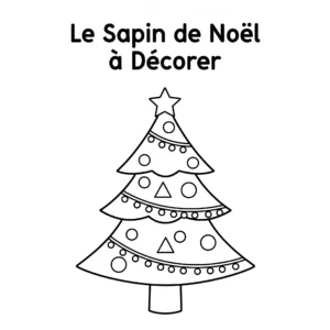 coloriage Le Sapin de Noël à Décorer de pour enfants