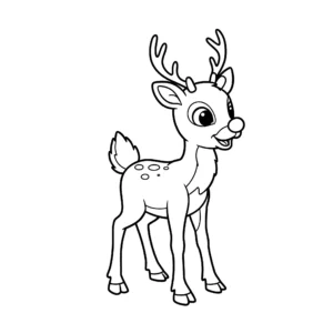 coloriage Le nez rouge de Rudolph à imprimer gratuit