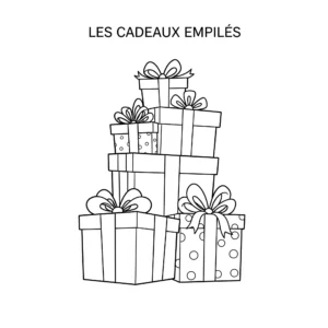 coloriage Les Cadeaux Empilés pour enfant de 5 ans