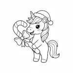 coloriage Licorne de Noël a colorier en ligne