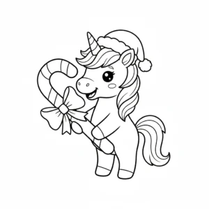 coloriage Licorne de Noël a colorier en ligne