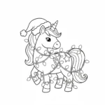 coloriage Licorne de Noël en ligne