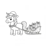 coloriage Licorne de Noël pour enfant de 5 ans