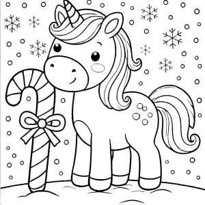 coloriage Licorne de Noël et dessins