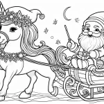imprimer coloriage Licorne de Noël