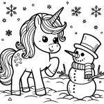 coloriage Licorne de Noël a dessiner en ligne