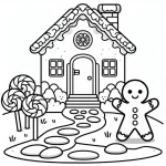 coloriage Maison En Pain D’épices a dessiner en ligne