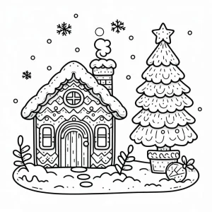 coloriage Maison En Pain D’épices et dessins