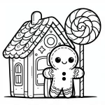 coloriage Maison En Pain D’épices et dessins