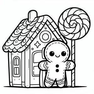 coloriage Maison En Pain D’épices et dessins