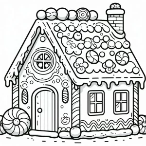 coloriage Maison En Pain D’épices pour enfant