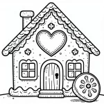 coloriage Maison En Pain D’épices pour enfant a imprimer gratuit