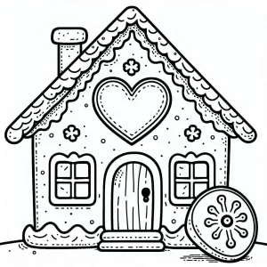 coloriage Maison En Pain D’épices pour enfant a imprimer gratuit