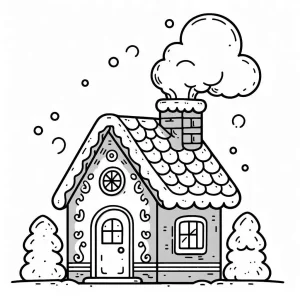 coloriage Maison En Pain D’épices a imprimer