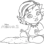 coloriage Moana 2 et decoupage