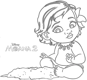 coloriage Moana 2 et decoupage