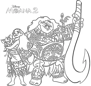 coloriage Moana 2 a imprimer gratuit