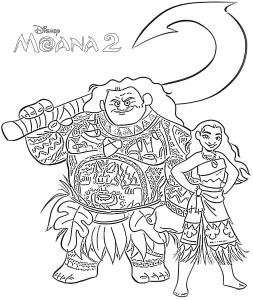 coloriage Moana 2 à imprimer pdf