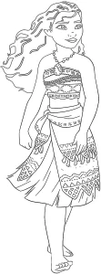 coloriage Moana 2 pour enfant de 6 ans