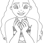 coloriage Moana 2 pour enfant de 5 ans