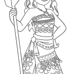 coloriage Moana 2 pour enfant de 8 ans