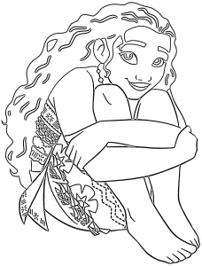 coloriage Moana 2 et decoupage