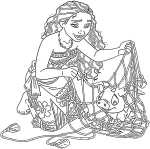 coloriage Moana 2 pour enfant