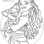coloriage Moana 2 à imprimer kawaii