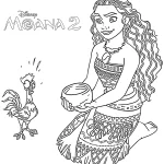 coloriage Moana 2 à imprimer pour enfant de 3 ans