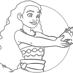 coloriage Moana 2 pour primaire