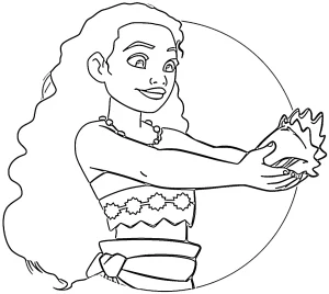 coloriage Moana 2 pour primaire