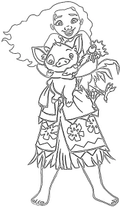 coloriage Moana 2 pour enfant de 10 ans